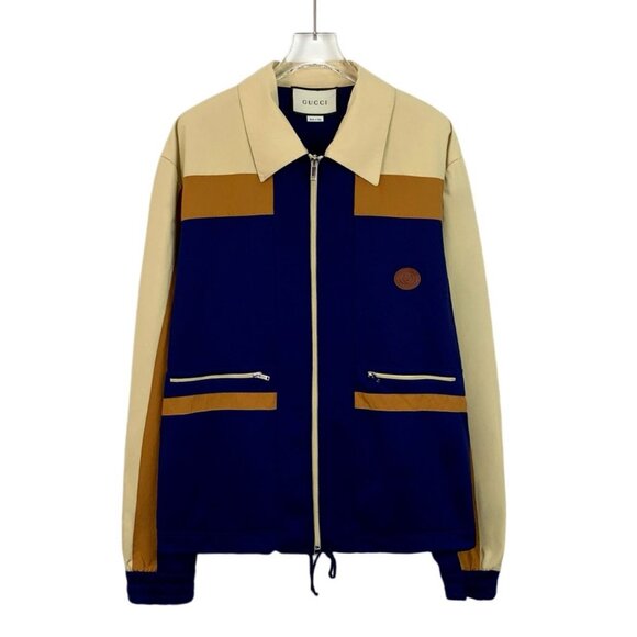 Gucci Mens Zip-Up Colorblock Jacket With Logo Patch - Size L - Picture 1 of 7